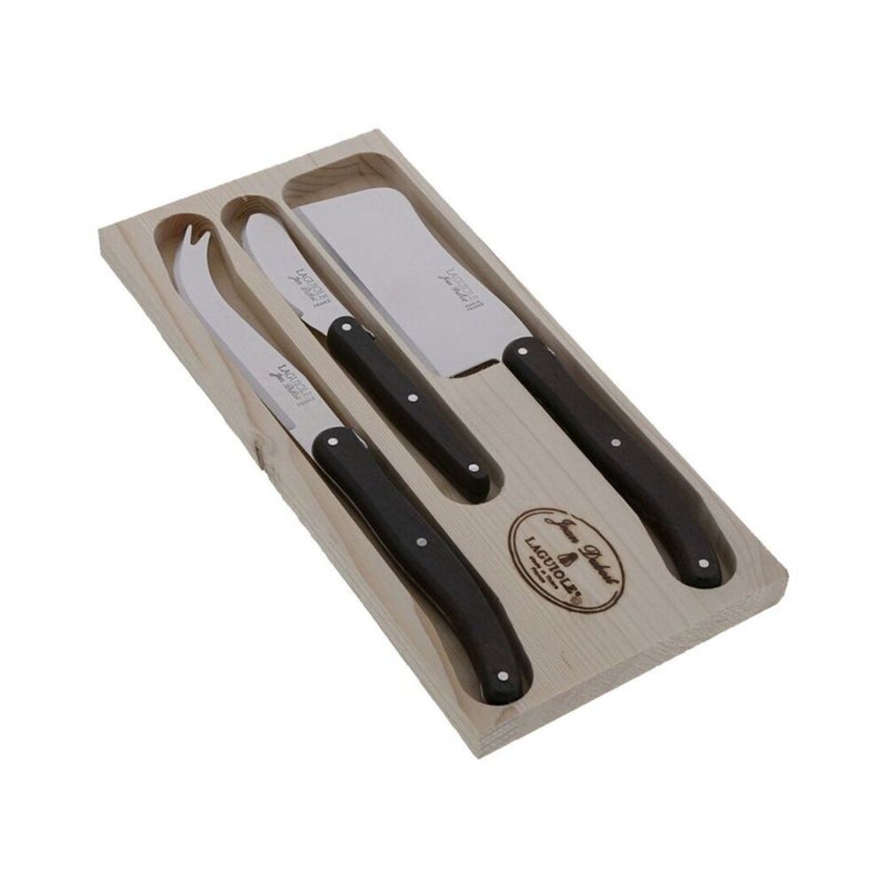 Jean Dubost 3Pc Cheese Set With Cleaver, Black